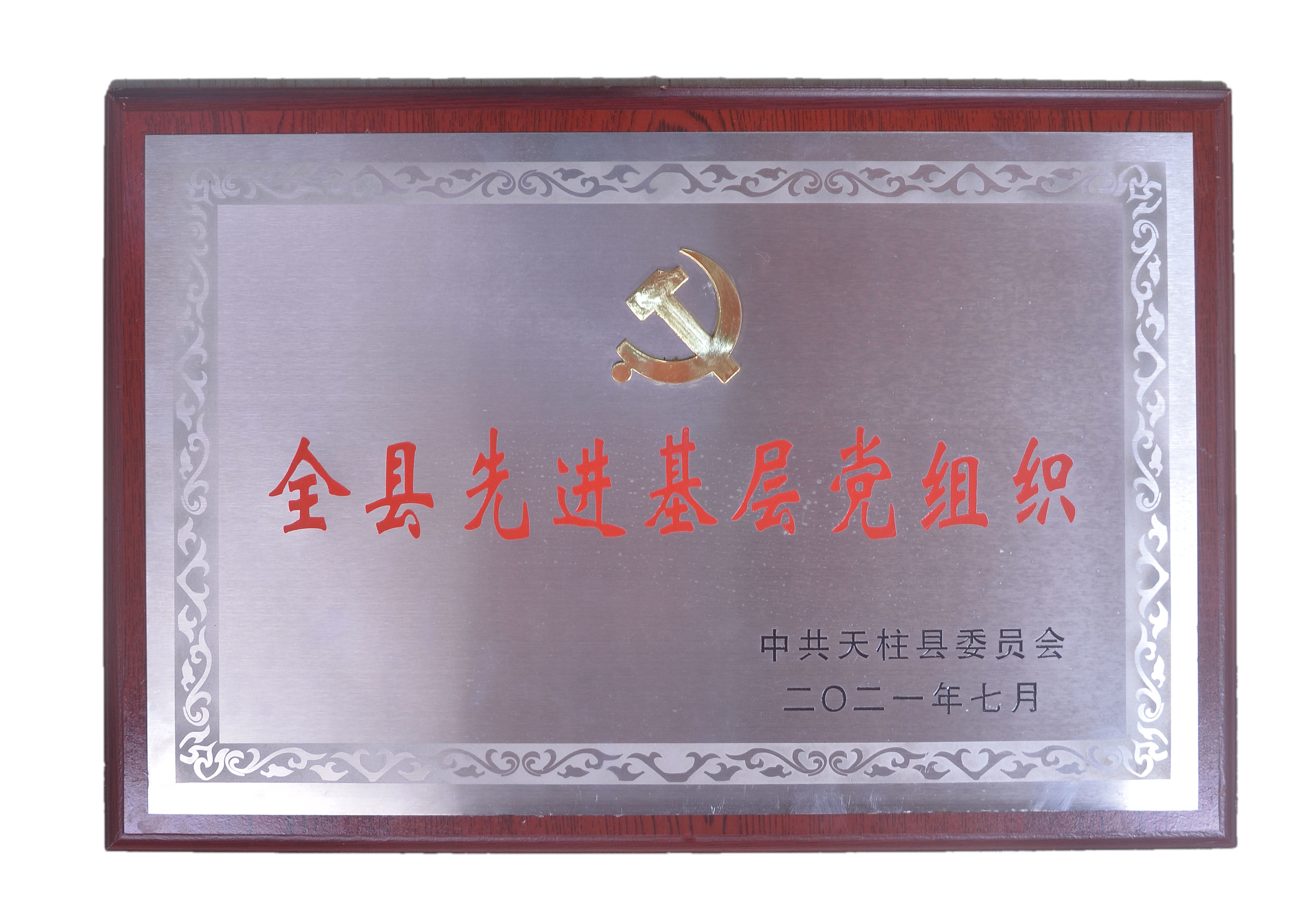 全縣先進基層黨組織證書(shū)